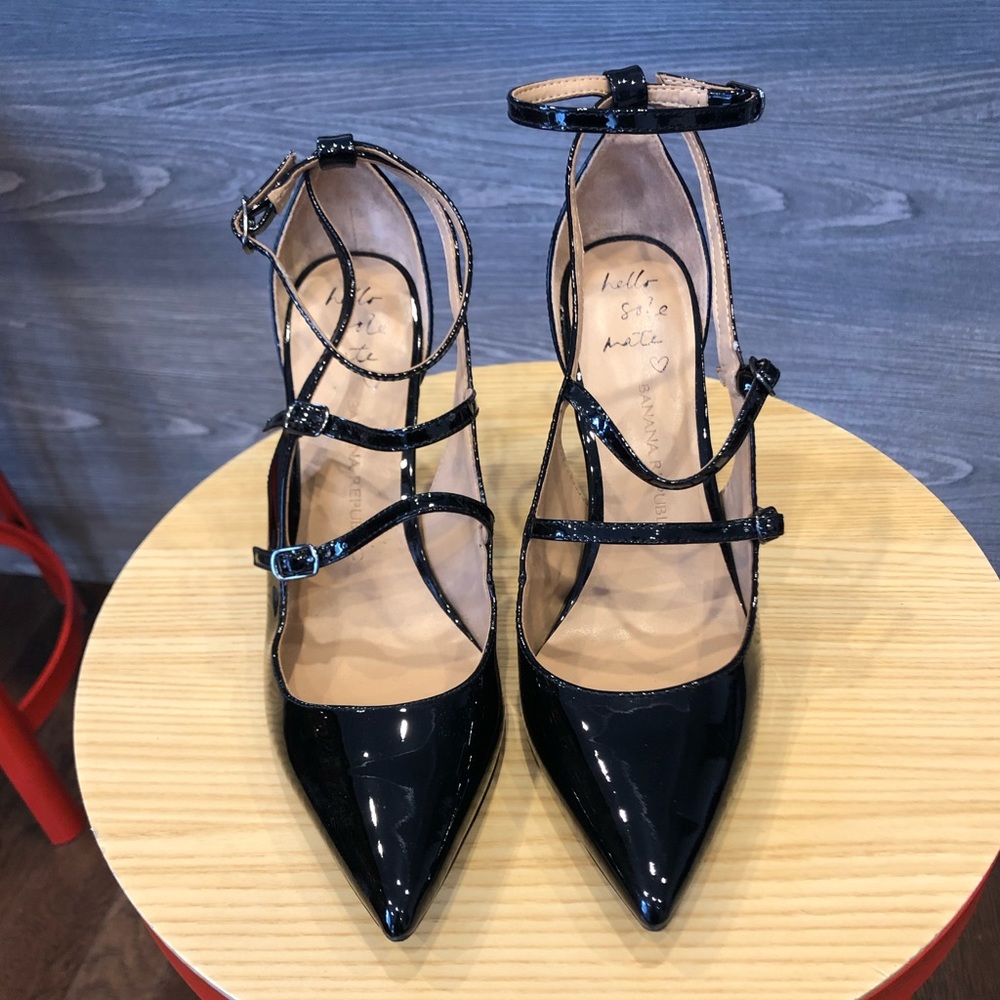 Black patent leather shoes